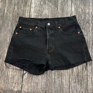 Levi's Charcoal Denim Cut Off Shorts W27